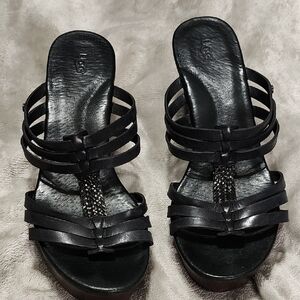 Black UGG platform wedges sandals size 11